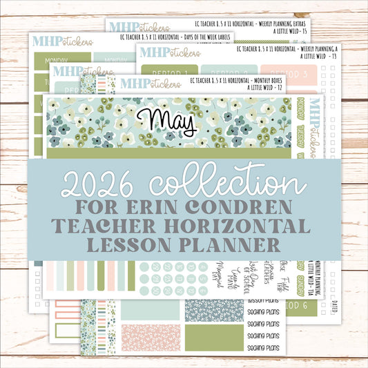 MAY Stickers for EC Teacher Lesson Planner - Horizontal Layout. 2026 Collection "A Little Wild" || ECTH