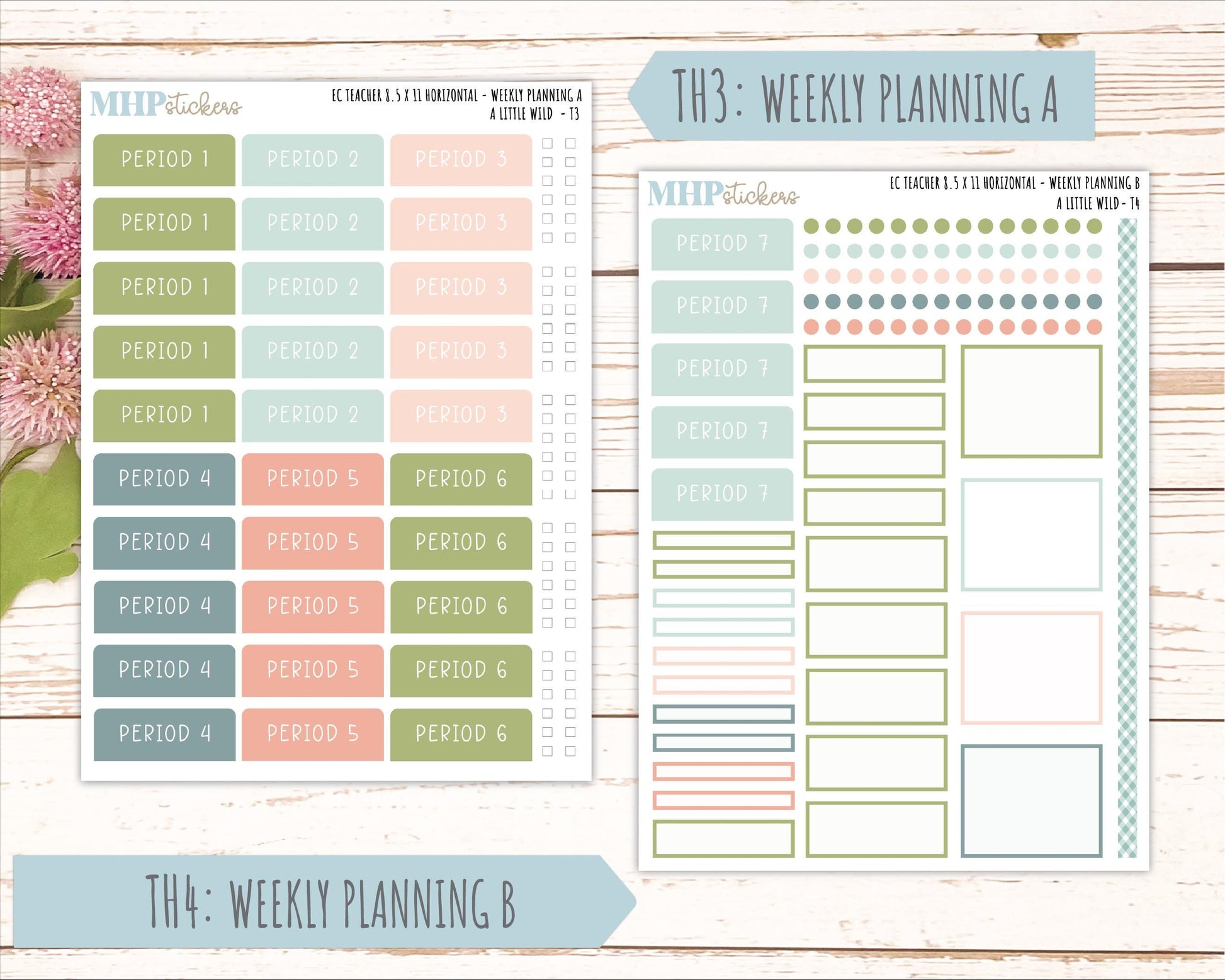 MAY Stickers for EC Teacher Lesson Planner - Horizontal Layout. 2026 Collection "A Little Wild" || ECTH