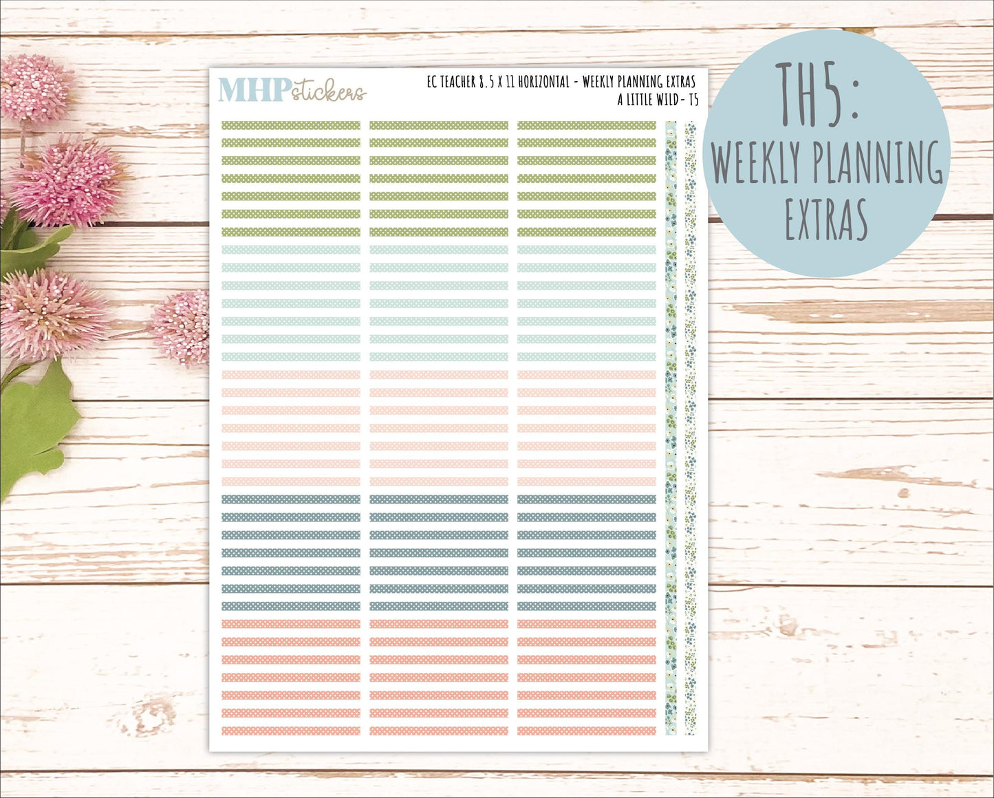 MAY Stickers for EC Teacher Lesson Planner - Horizontal Layout. 2026 Collection "A Little Wild" || ECTH