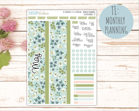 MAY Stickers for EC Teacher Lesson Planner - Vertical Layout. 2026 Collection "A Little Wild" || ECTV