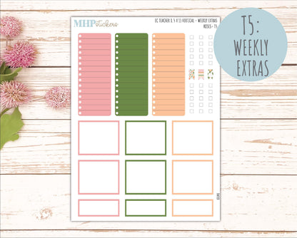 MAY Stickers for EC Teacher Lesson Planner - Vertical Layout. 2026 Collection "Roses" || ECTV