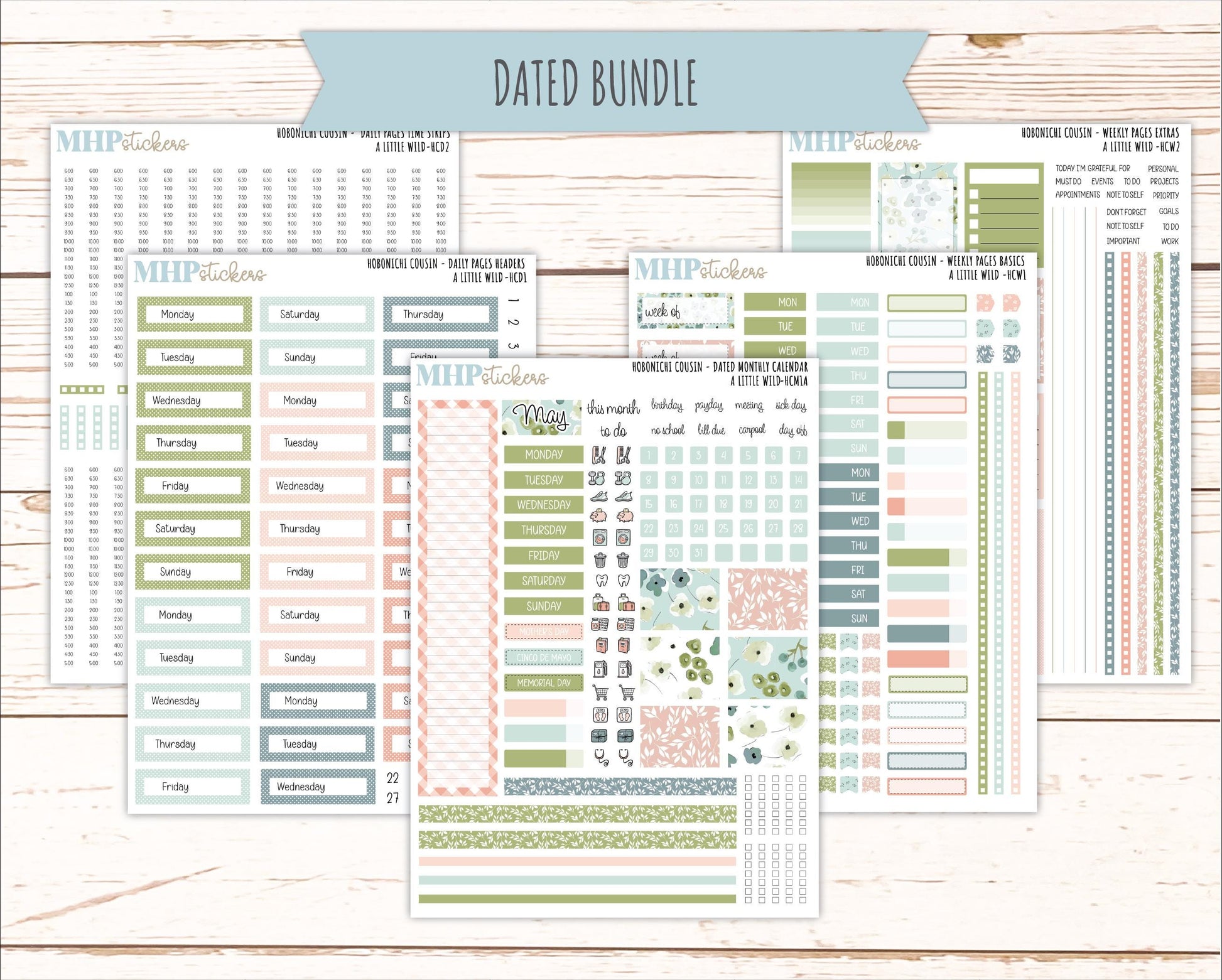 MAY 2026 Stickers for Hobonichi Cousin. A5 Planners "A Little Wild" || HC