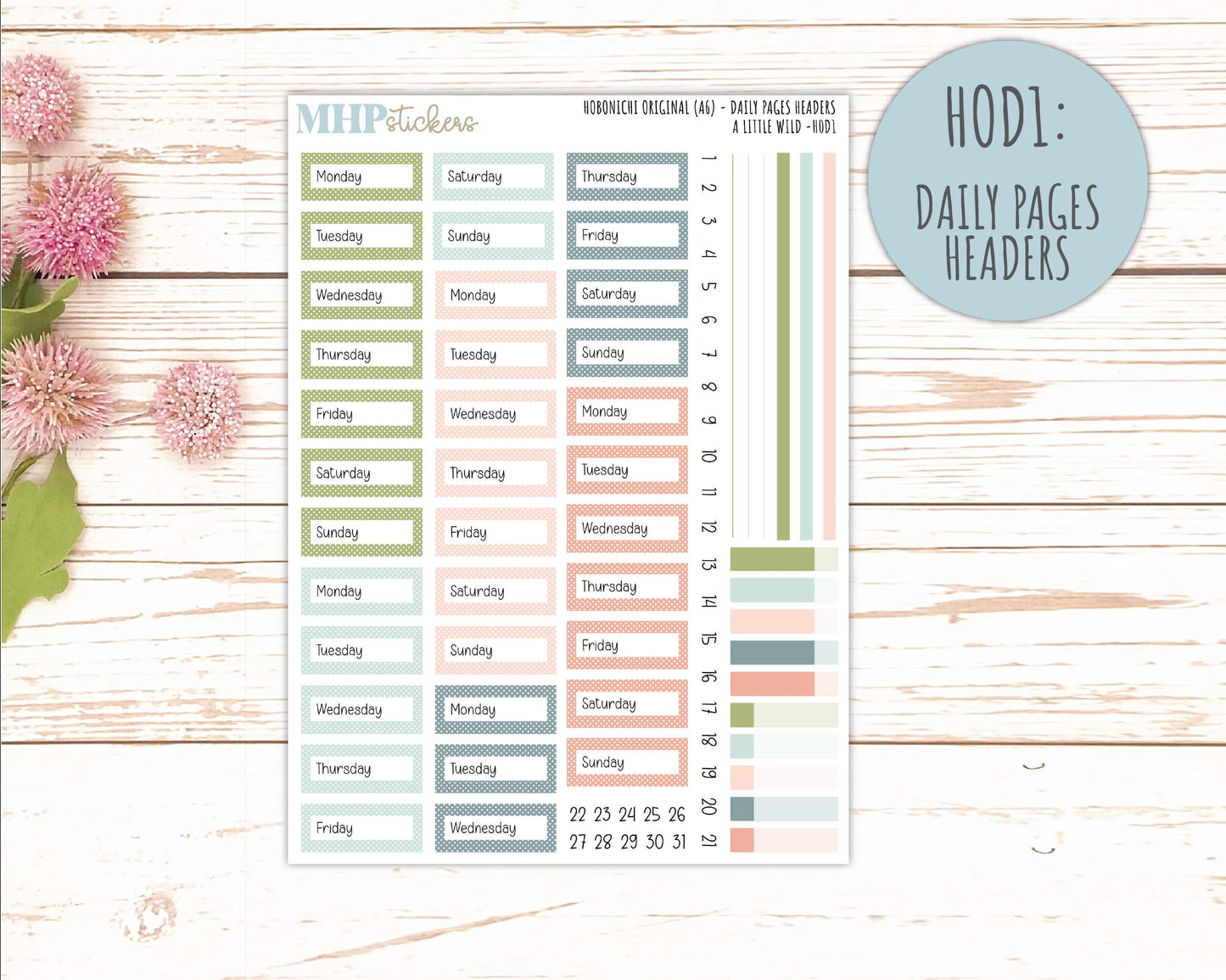 MAY 2026 Stickers for Hobonichi Techo Original. A6 Planners "A Little Wild" || HO