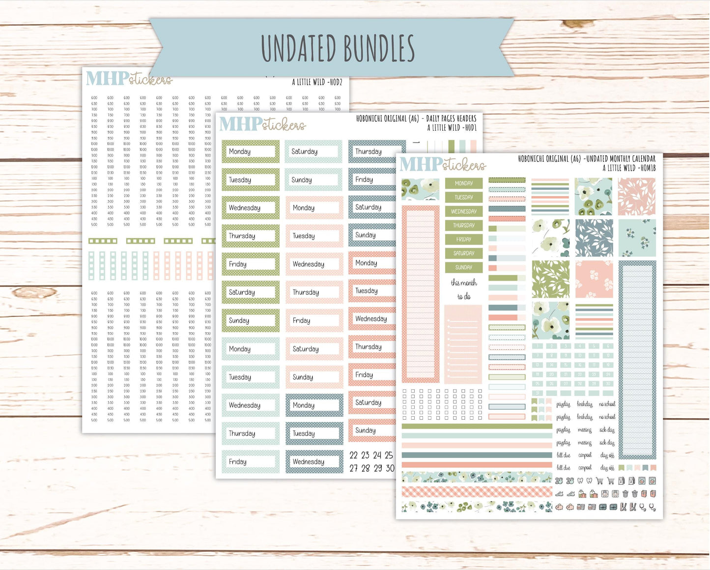 MAY 2026 Stickers for Hobonichi Techo Original. A6 Planners "A Little Wild" || HO