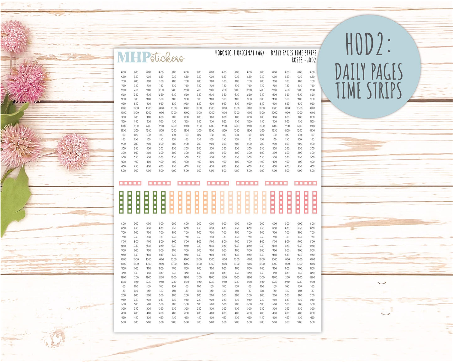 MAY 2026 Stickers for Hobonichi Techo Original. A6 Planners "Roses" || HO