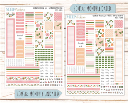 MAY 2026 Stickers for Hobonichi Techo Original. A6 Planners "Roses" || HO