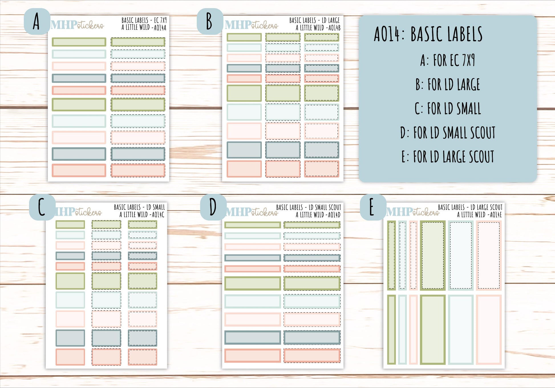 Basic Labels & Habit Trackers. ADD-Ons for Monthly Kits "A Little Wild" || AOBL
