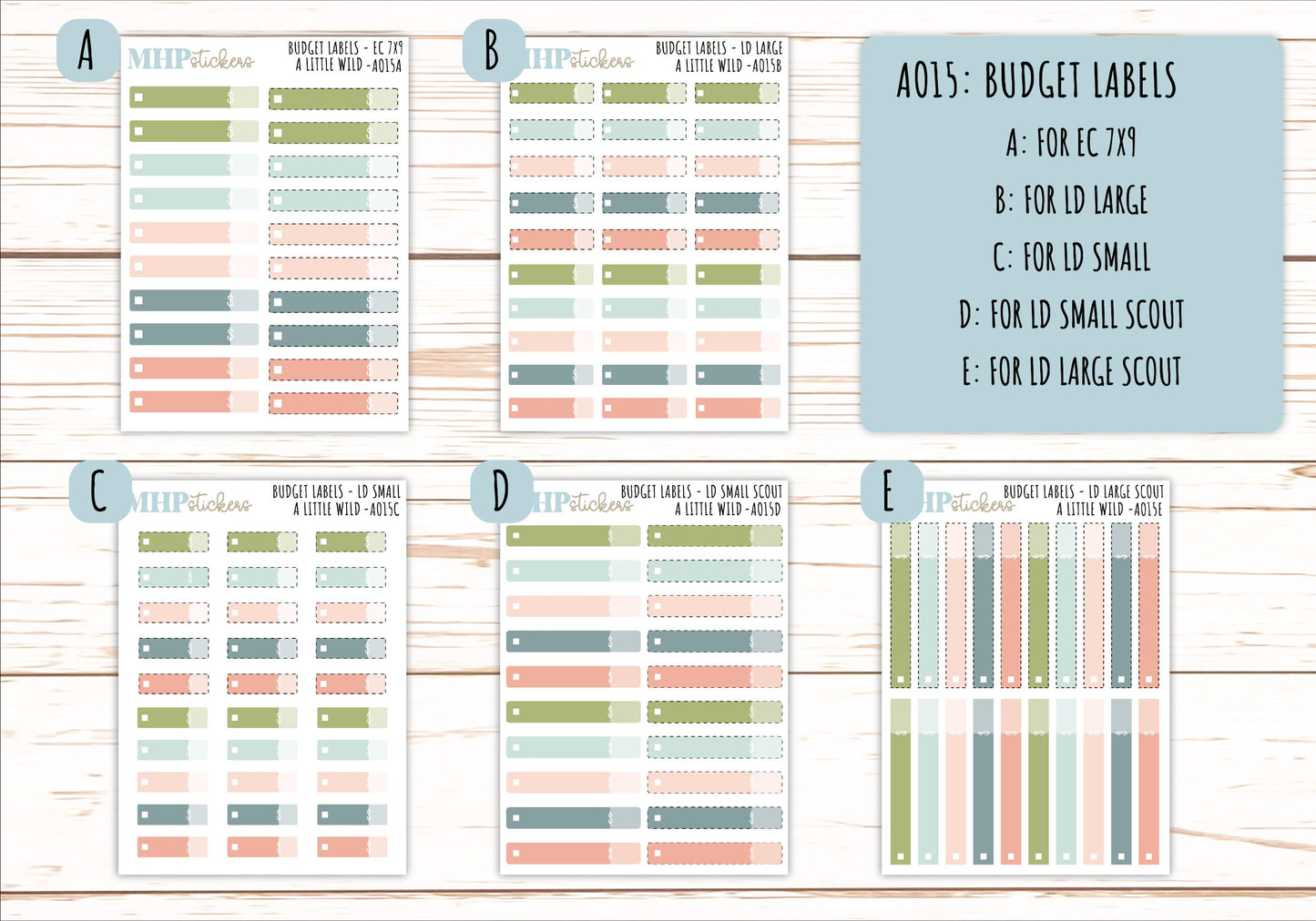 Basic Labels & Habit Trackers. ADD-Ons for Monthly Kits "A Little Wild" || AOBL