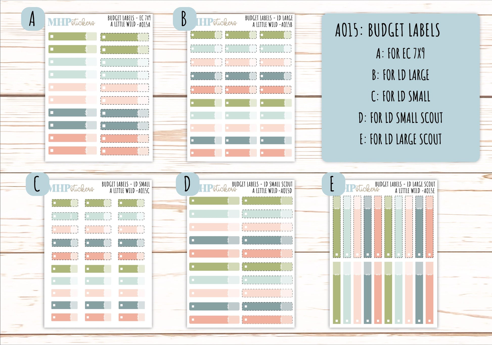 Basic Labels & Habit Trackers. ADD-Ons for Monthly Kits "A Little Wild" || AOBL