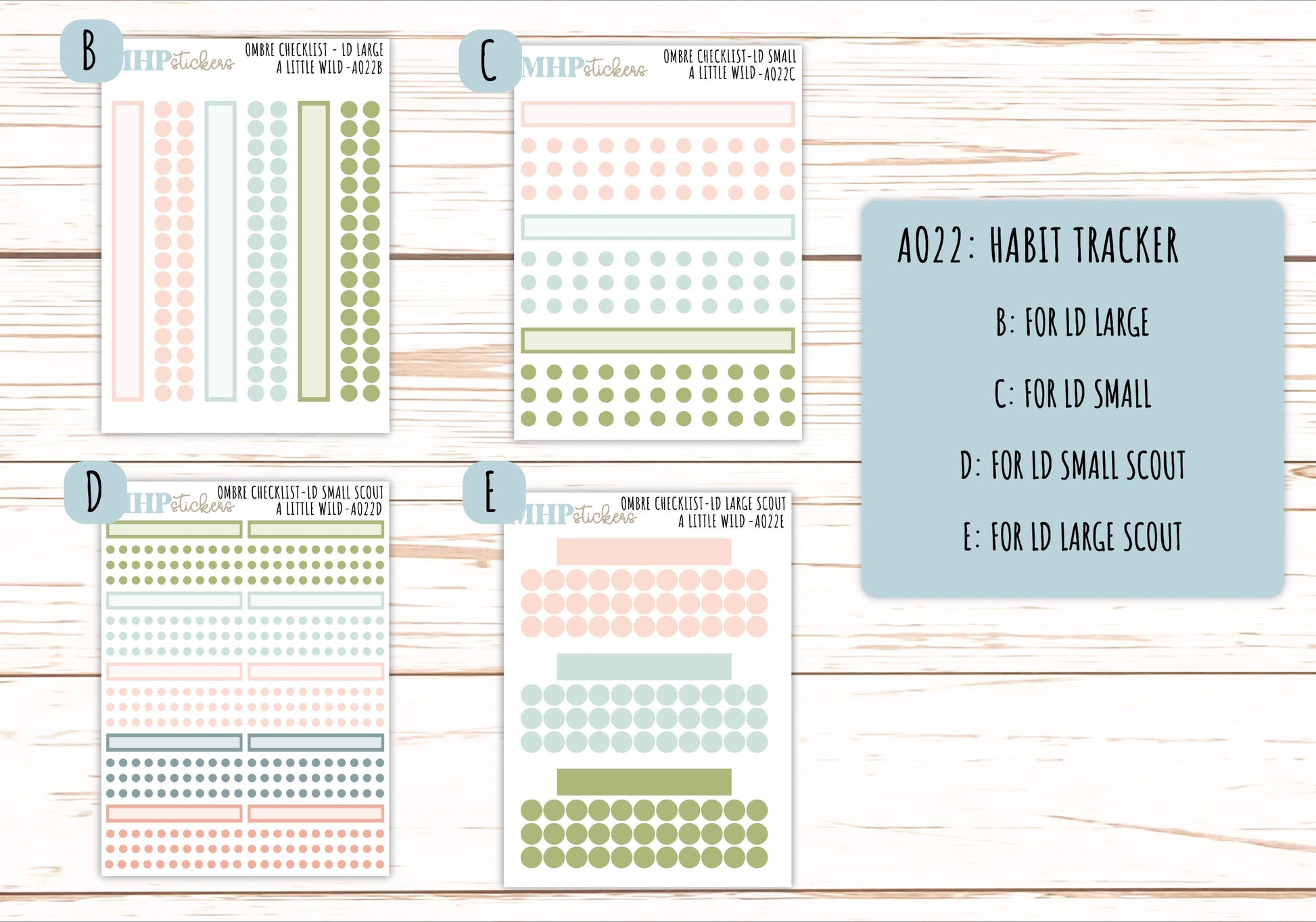 Basic Labels & Habit Trackers. ADD-Ons for Monthly Kits "A Little Wild" || AOBL