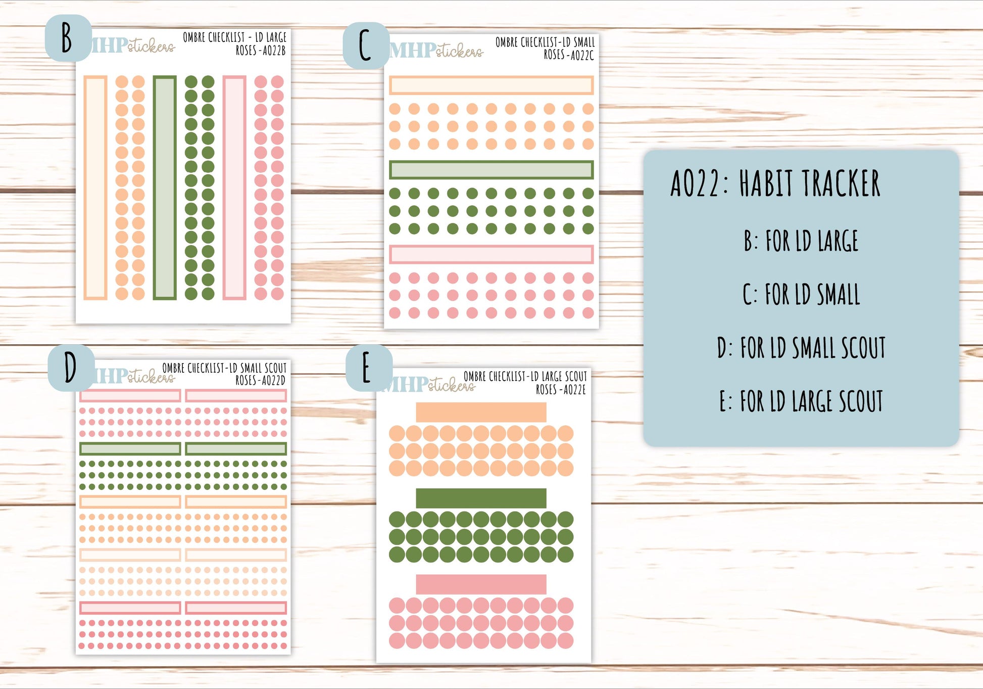Basic Labels & Habit Trackers. ADD-Ons for Monthly Kits "A Little Wild" || AOBL