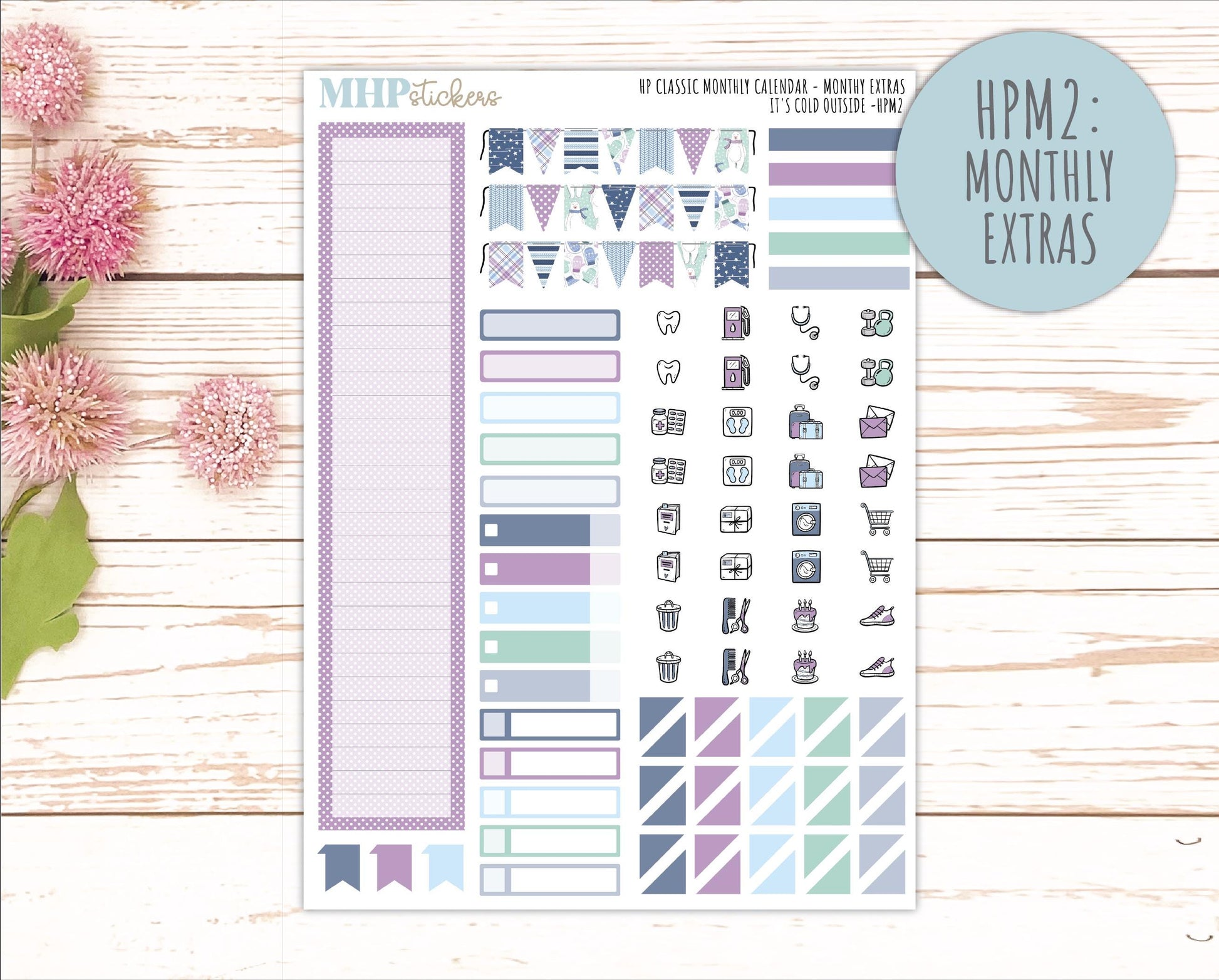 JANUARY Stickers for Happy Planner Classic Vertical Layout. 2026 Collection. "I's Cold Outside" || HPV