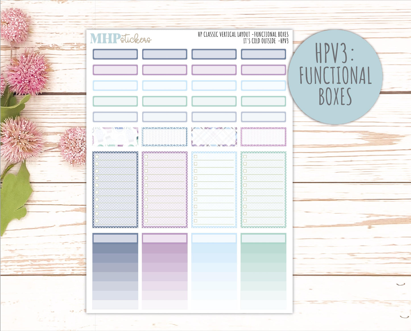 JANUARY Stickers for Happy Planner Classic Vertical Layout. 2026 Collection. "I's Cold Outside" || HPV