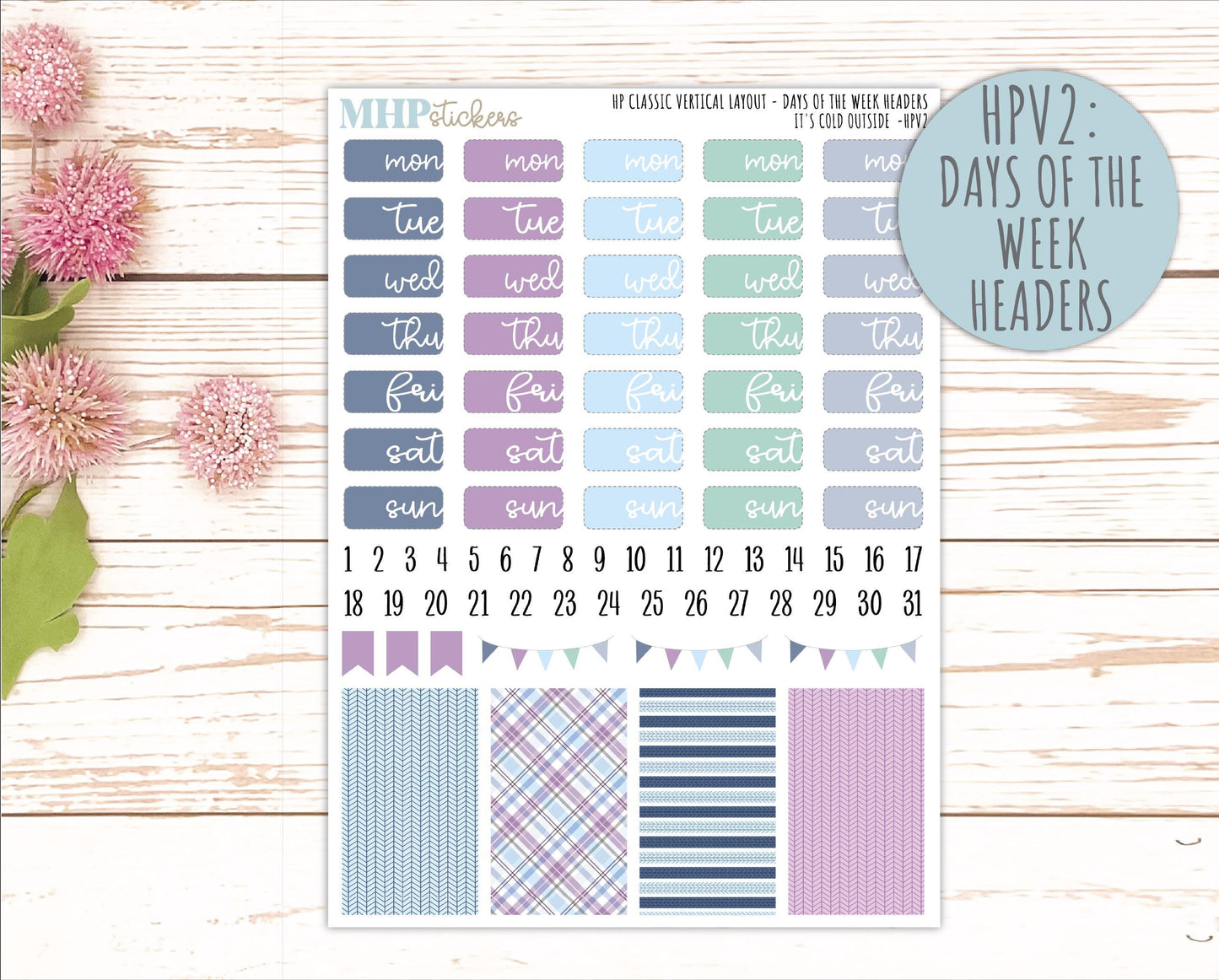 JANUARY Stickers for Happy Planner Classic Vertical Layout. 2026 Collection. "I's Cold Outside" || HPV