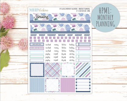 JANUARY Stickers for Happy Planner Classic Vertical Layout. 2026 Collection. "I's Cold Outside" || HPV
