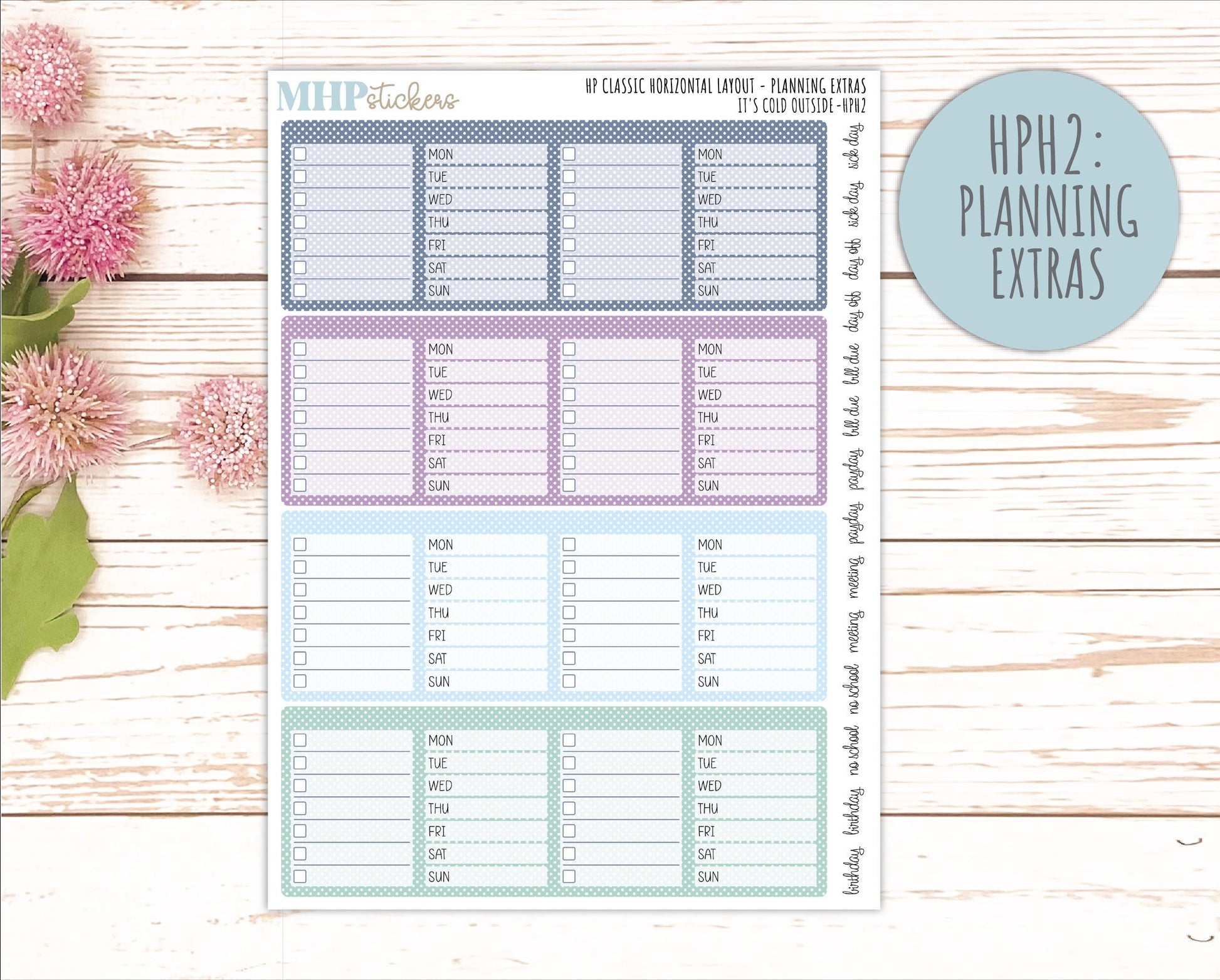 JANUARY Stickers for Happy Planner Classic Horizontal Layout. 2026 Collection. "I's Cold Outside" || HPH