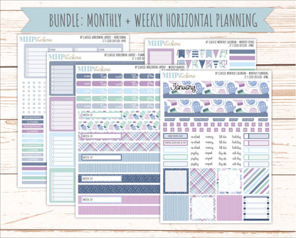 JANUARY Stickers for Happy Planner Classic Horizontal Layout. 2026 Collection. "I's Cold Outside" || HPH