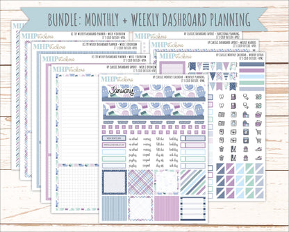 JANUARY Stickers for Happy Planner Classic Dashboard Layout. 2026 Collection. "It's Cold Outside" || HPDS