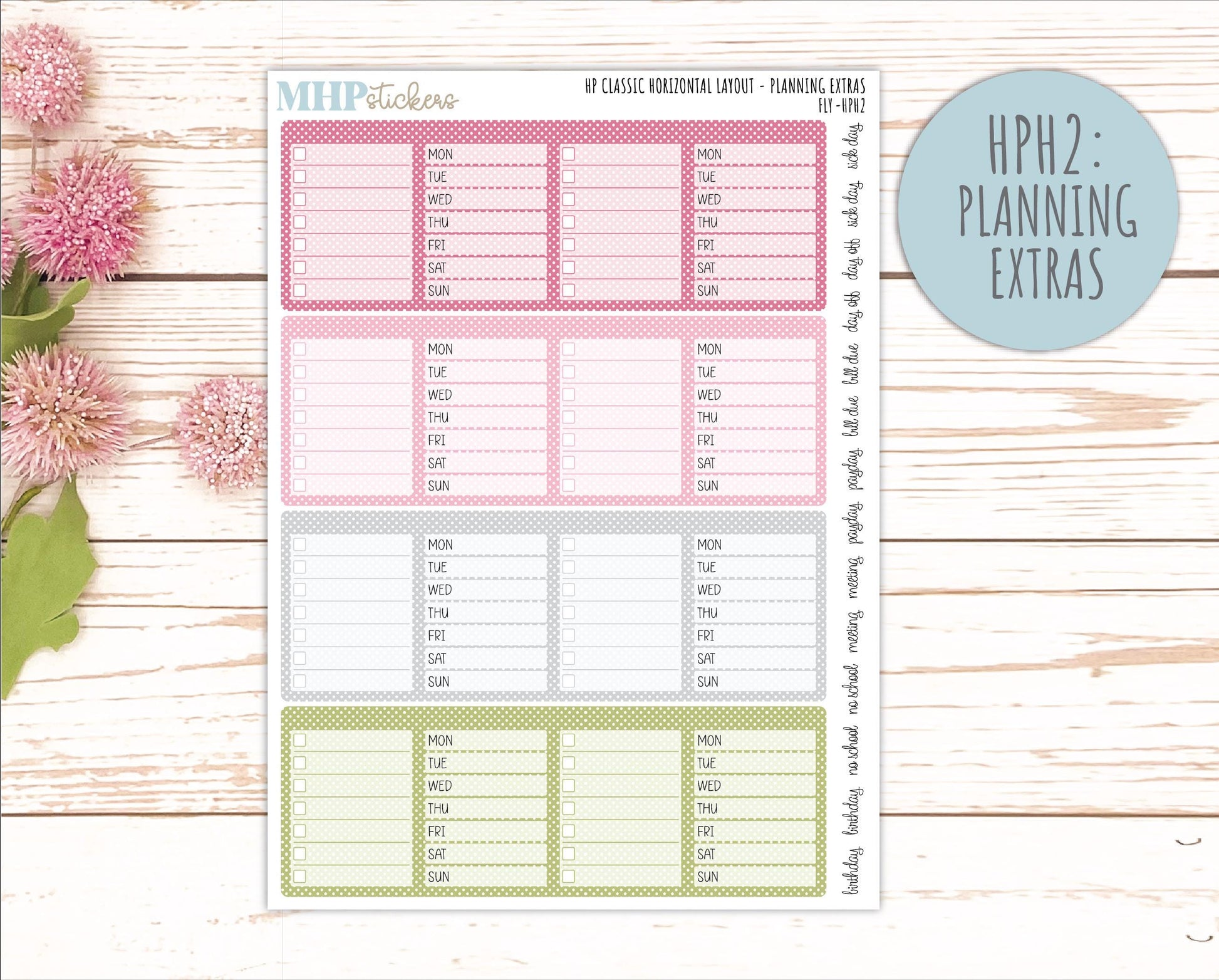 FEBRUARY Stickers for Happy Planner Classic Horizontal Layout. 2026 Collection. "Fly" || HPH