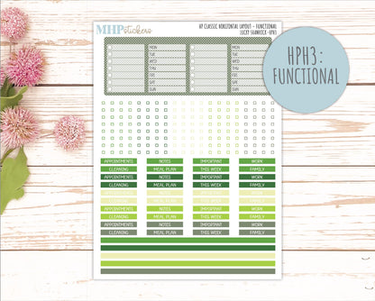 MARCH Stickers for Happy Planner Classic Horizontal Layout. 2026 Collection. "Lucky Shamrock" || HPH