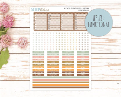 APRIL Stickers for Happy Planner Classic Horizontal Layout. 2026 Collection. "Easter Garden" || HPH