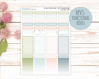 MAY Stickers for Happy Planner Classic Vertical Layout. 2026 Collection. "A Little Wild" || HPV
