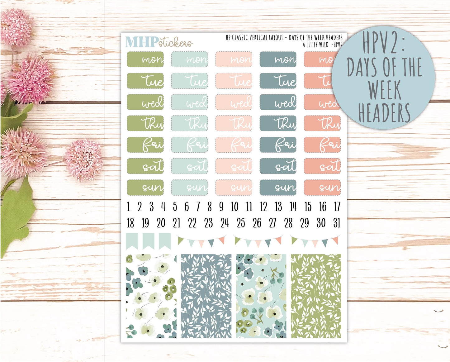 MAY Stickers for Happy Planner Classic Vertical Layout. 2026 Collection. "A Little Wild" || HPV
