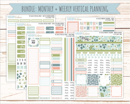 MAY Stickers for Happy Planner Classic Vertical Layout. 2026 Collection. "A Little Wild" || HPV