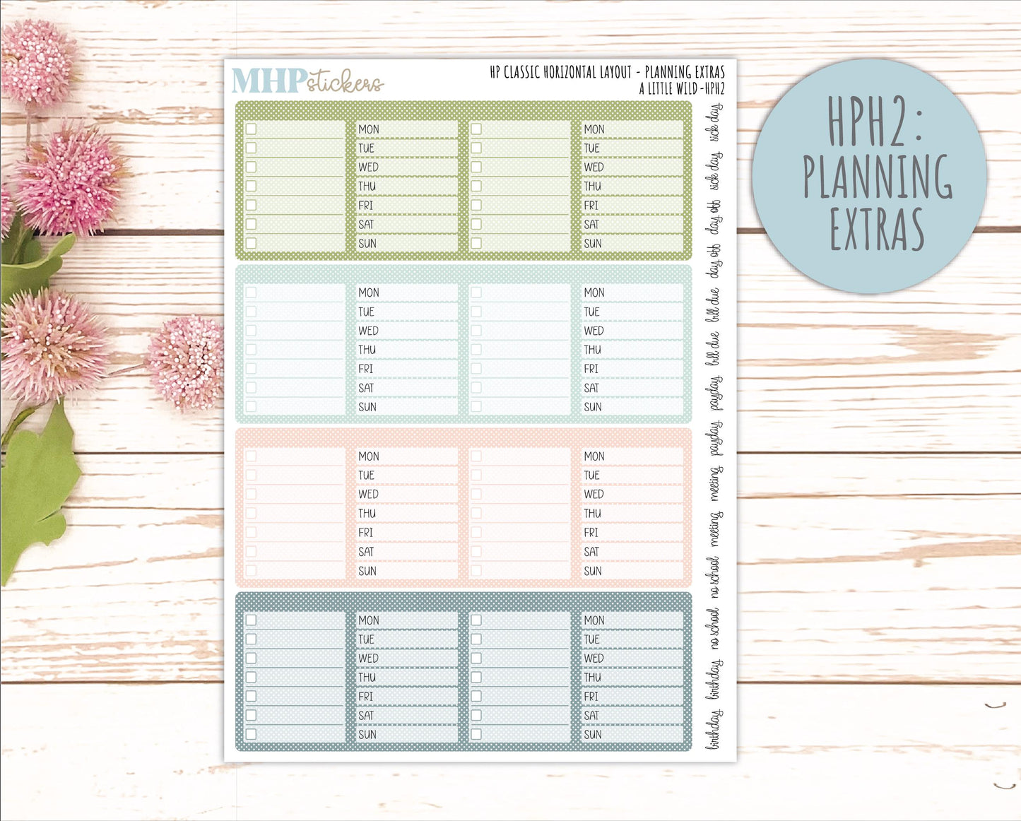 MAY Stickers for Happy Planner Classic Horizontal Layout. 2026 Collection. "A Little Wild" || HPH