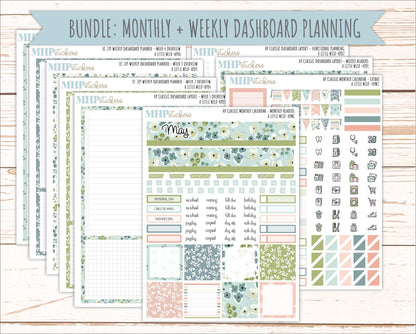 MAY Stickers for Happy Planner Classic Dashboard Layout. 2026 Collection. "A Little Wild" || HPD