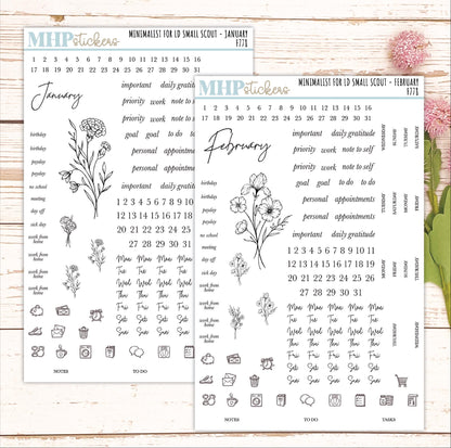 Minimalist Stickers for Laurel Denise Small Scout Planners. || F778