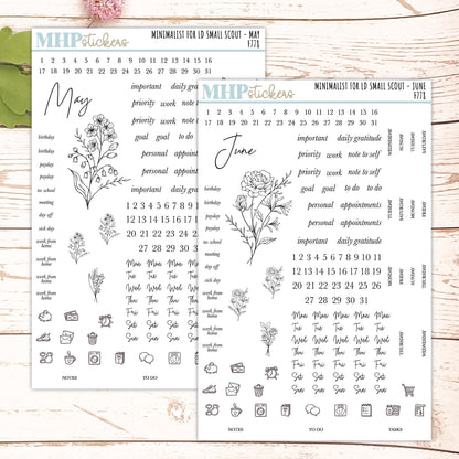 Minimalist Stickers for Laurel Denise Small Scout Planners. || F778