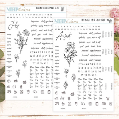 Minimalist Stickers for Laurel Denise Small Scout Planners. || F778