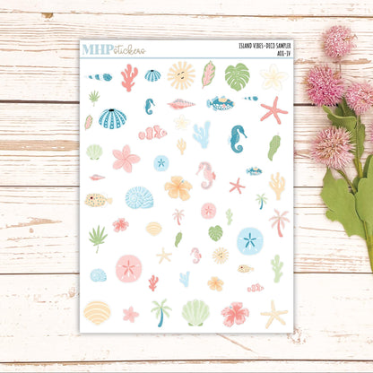 Decorative Planner Stickers "Island Vibes" || AO8