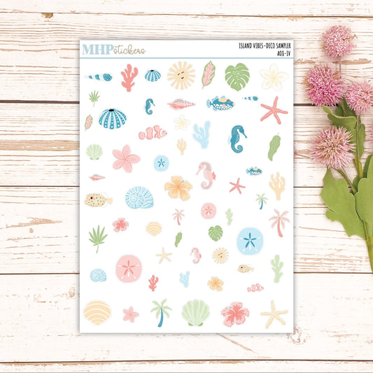 Decorative Planner Stickers "Island Vibes" || AO8
