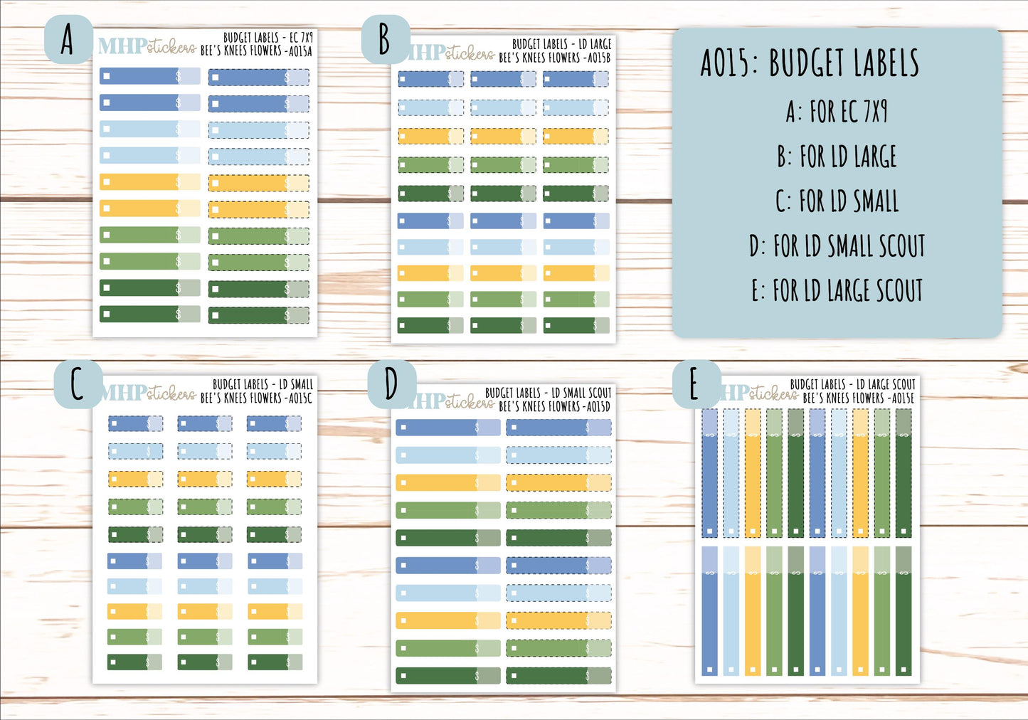 Basic Labels & Habit Trackers. ADD-Ons for Monthly Kits "Bee's Knees Flowers" || AOBL
