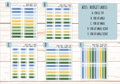 Basic Labels & Habit Trackers. ADD-Ons for Monthly Kits "Bee's Knees Flowers" || AOBL