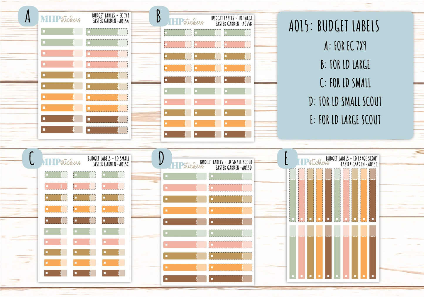 Basic Labels & Habit Trackers. ADD-Ons for Monthly Kits "Easter Garden" || AOBL