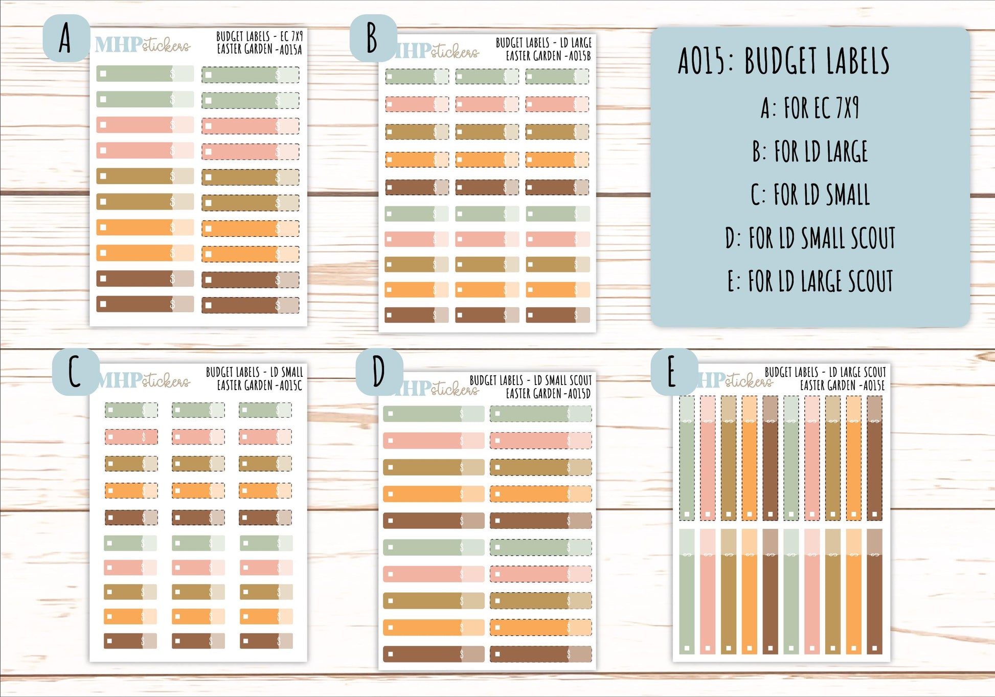 Basic Labels & Habit Trackers. ADD-Ons for Monthly Kits "Easter Garden" || AOBL