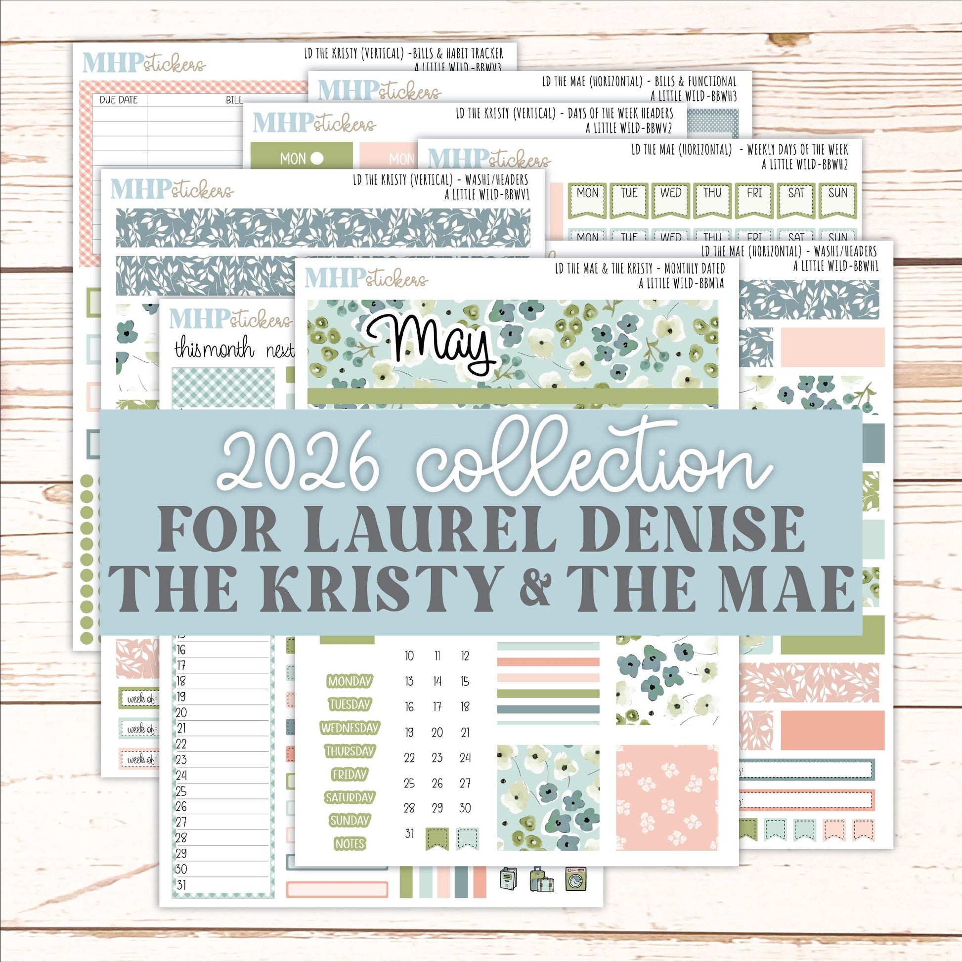 MAY 2026 Stickers for the Mae & Kristy Laurel Denise Planners "A Little Wild" || BB