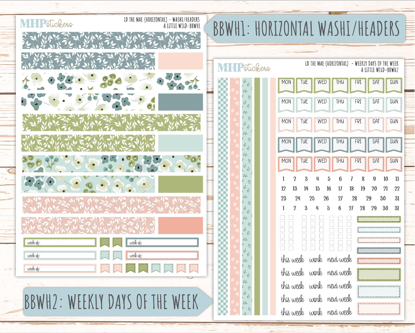 MAY 2026 Stickers for the Mae & Kristy Laurel Denise Planners "A Little Wild" || BB
