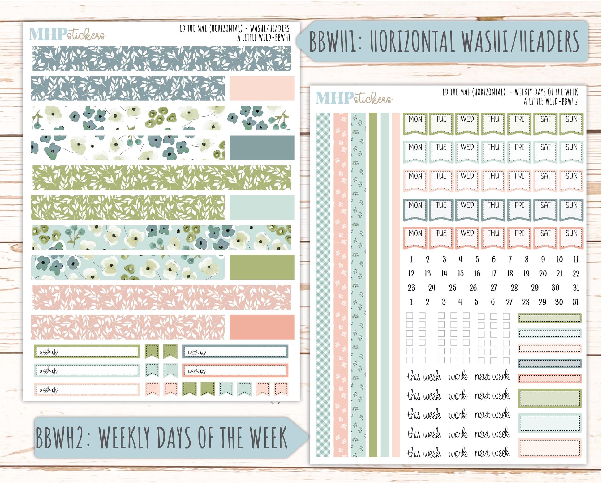 MAY 2026 Stickers for the Mae & Kristy Laurel Denise Planners "A Little Wild" || BB