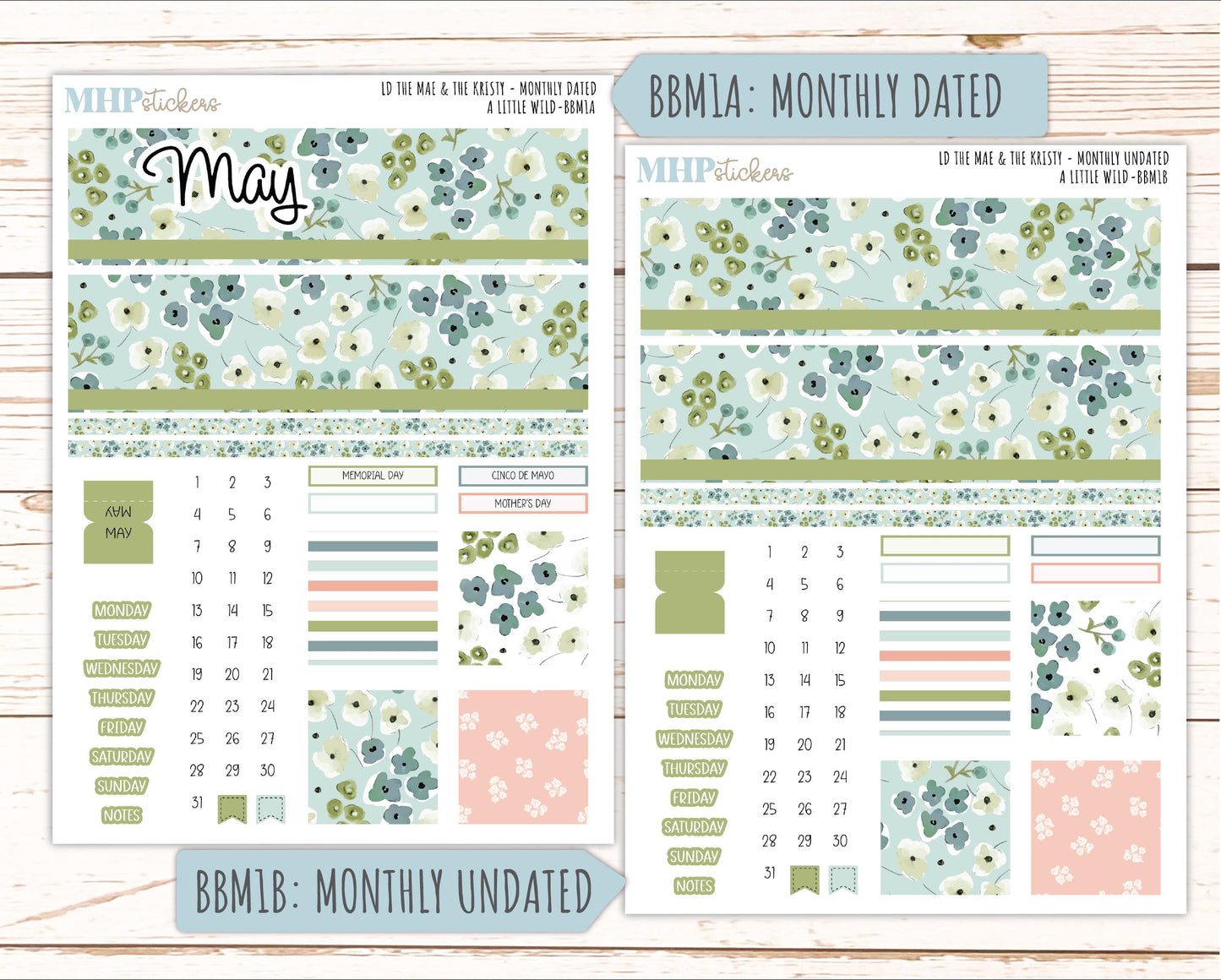 MAY 2026 Stickers for the Mae & Kristy Laurel Denise Planners "A Little Wild" || BB