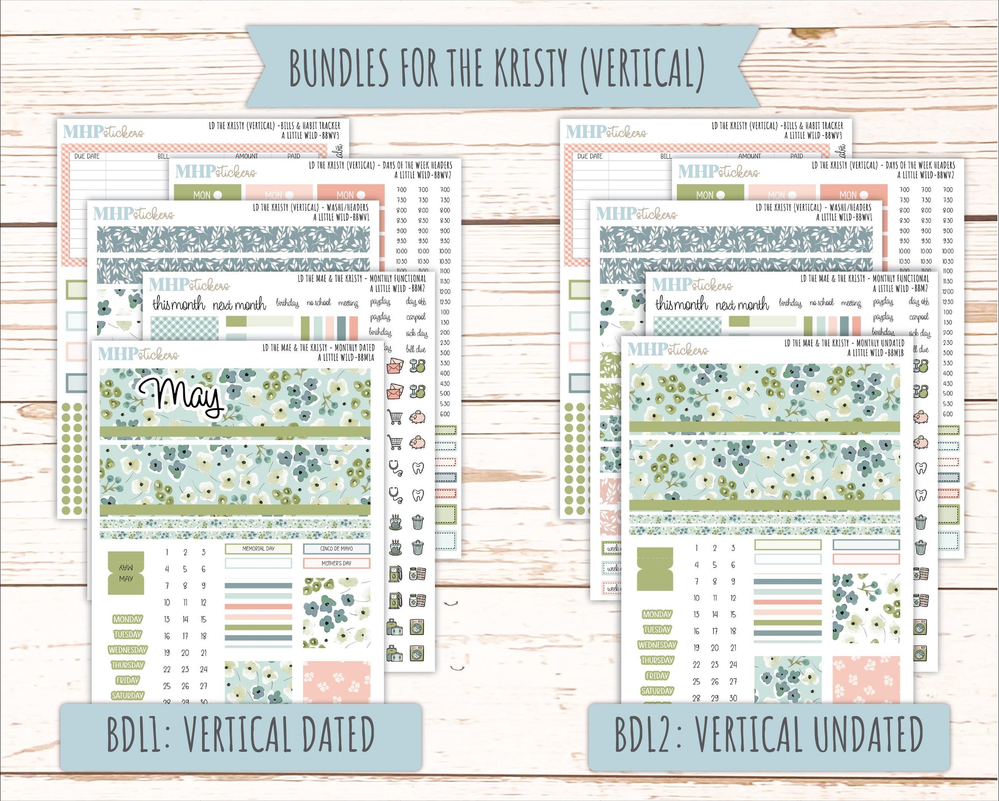MAY 2026 Stickers for the Mae & Kristy Laurel Denise Planners "A Little Wild" || BB