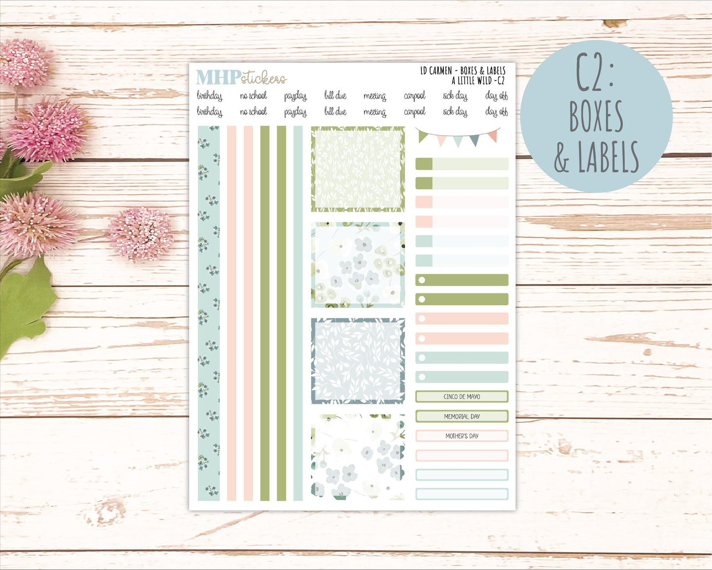 MAY 2026 Stickers for The Carmen Laurel Denise Planner. "A Little Wild" || C