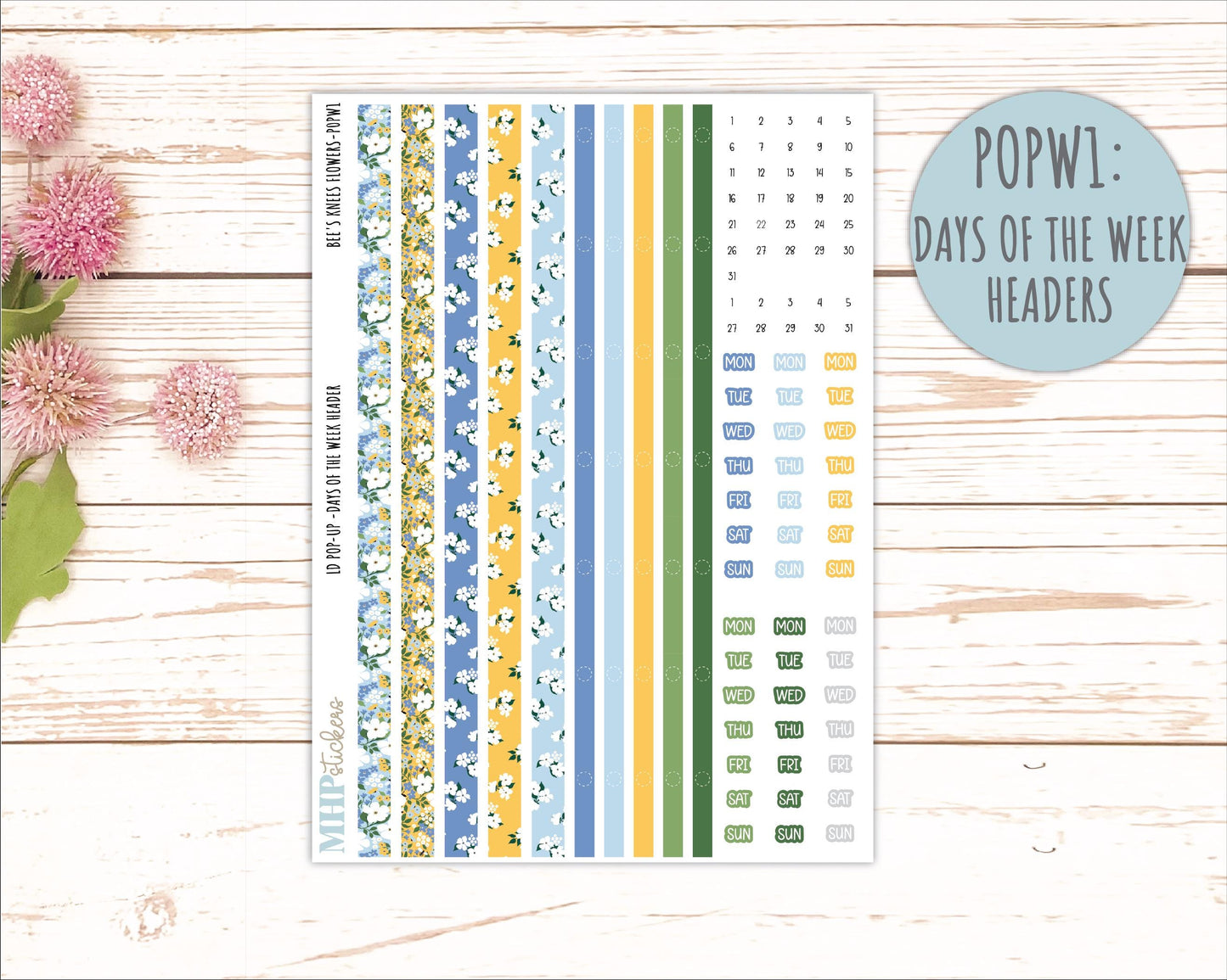 APRIL 2026 Stickers for The Jo, Laurel Denise Planner (Formerly Pop-Up Planner) "Bee's Knees Flowers" || POP