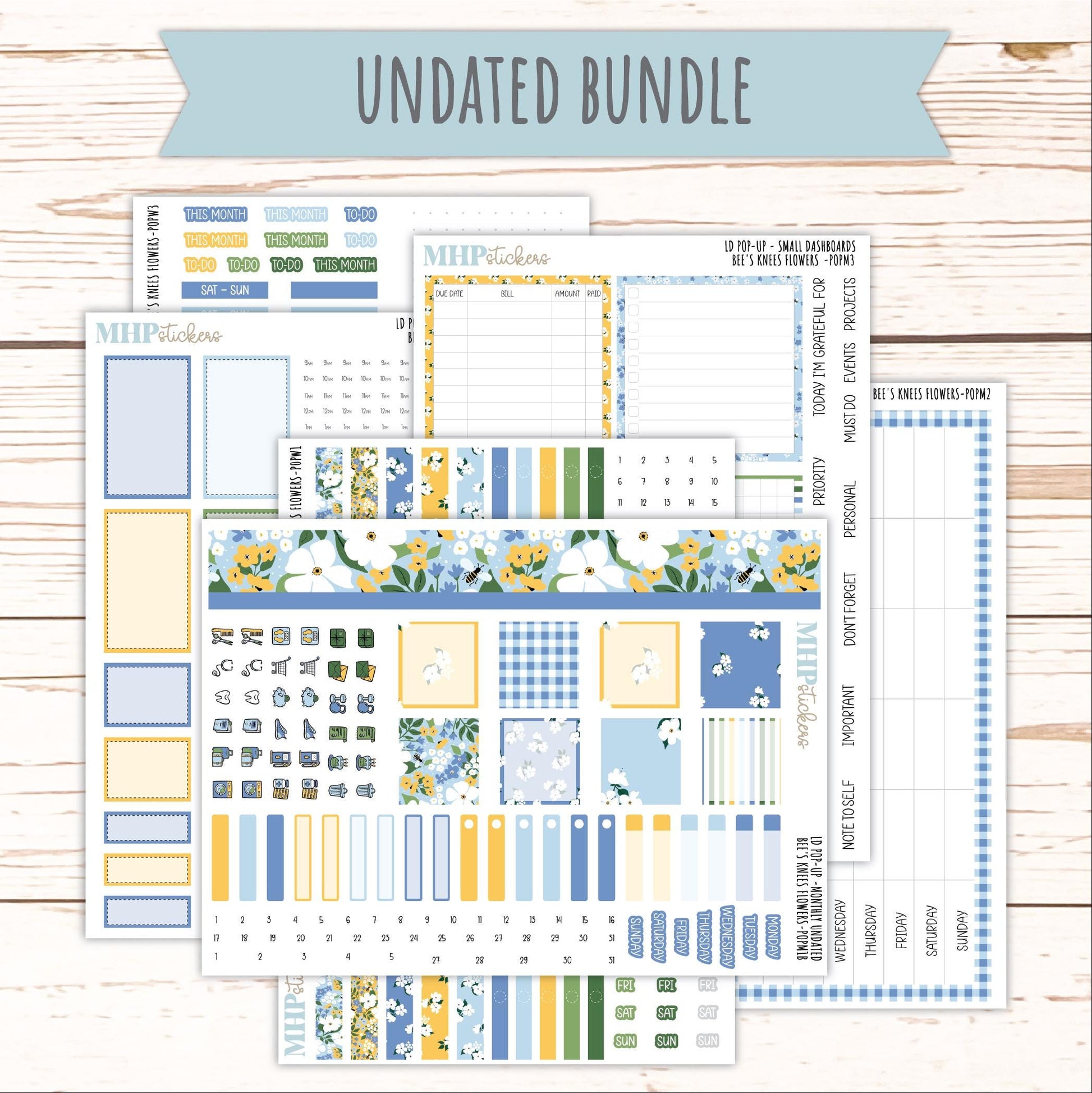 APRIL 2026 Stickers for The Jo, Laurel Denise Planner (Formerly Pop-Up Planner) "Bee's Knees Flowers" || POP