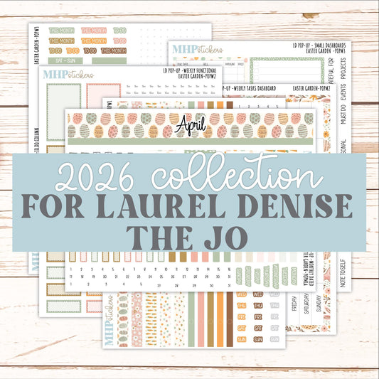 APRIL 2026 Stickers for The Jo, Laurel Denise Planner (Formerly Pop-Up Planner) "Easter Garden" || POP
