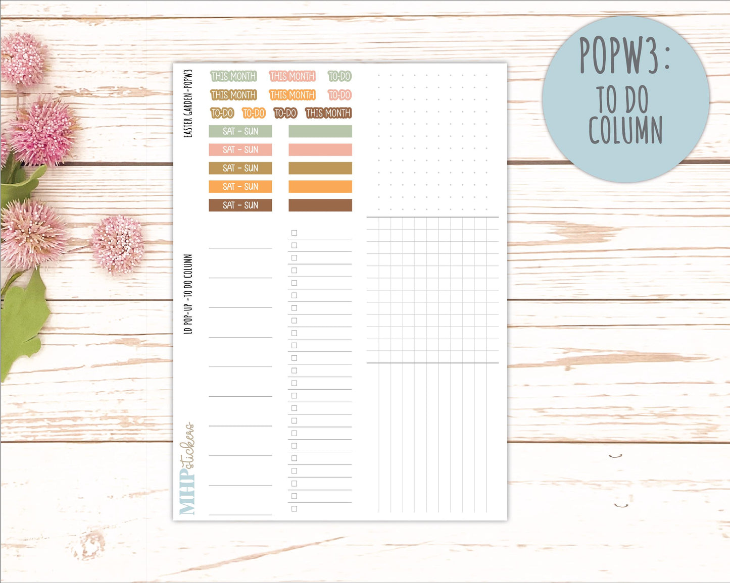 APRIL 2026 Stickers for The Jo, Laurel Denise Planner (Formerly Pop-Up Planner) "Easter Garden" || POP