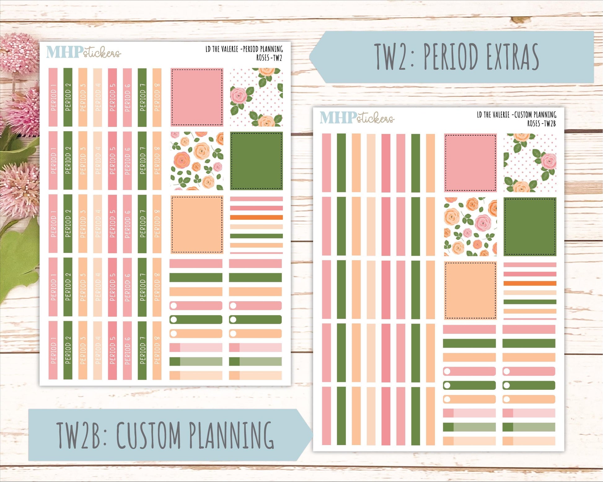 MAY Stickers for The Valerie Laurel Denise Planner "Roses" || TC